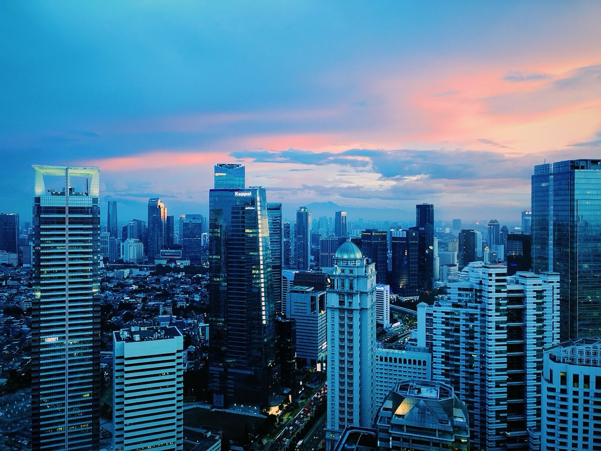 The modern skyline of Jakarta, Indonesia