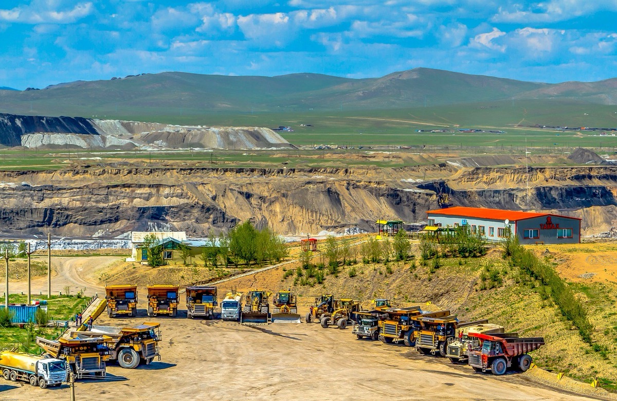 Indonesian coal mine with heavy machinery